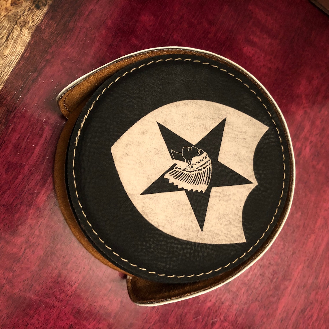 Custom Laser Etched Leather Coasters Army Navy Marine Etsy