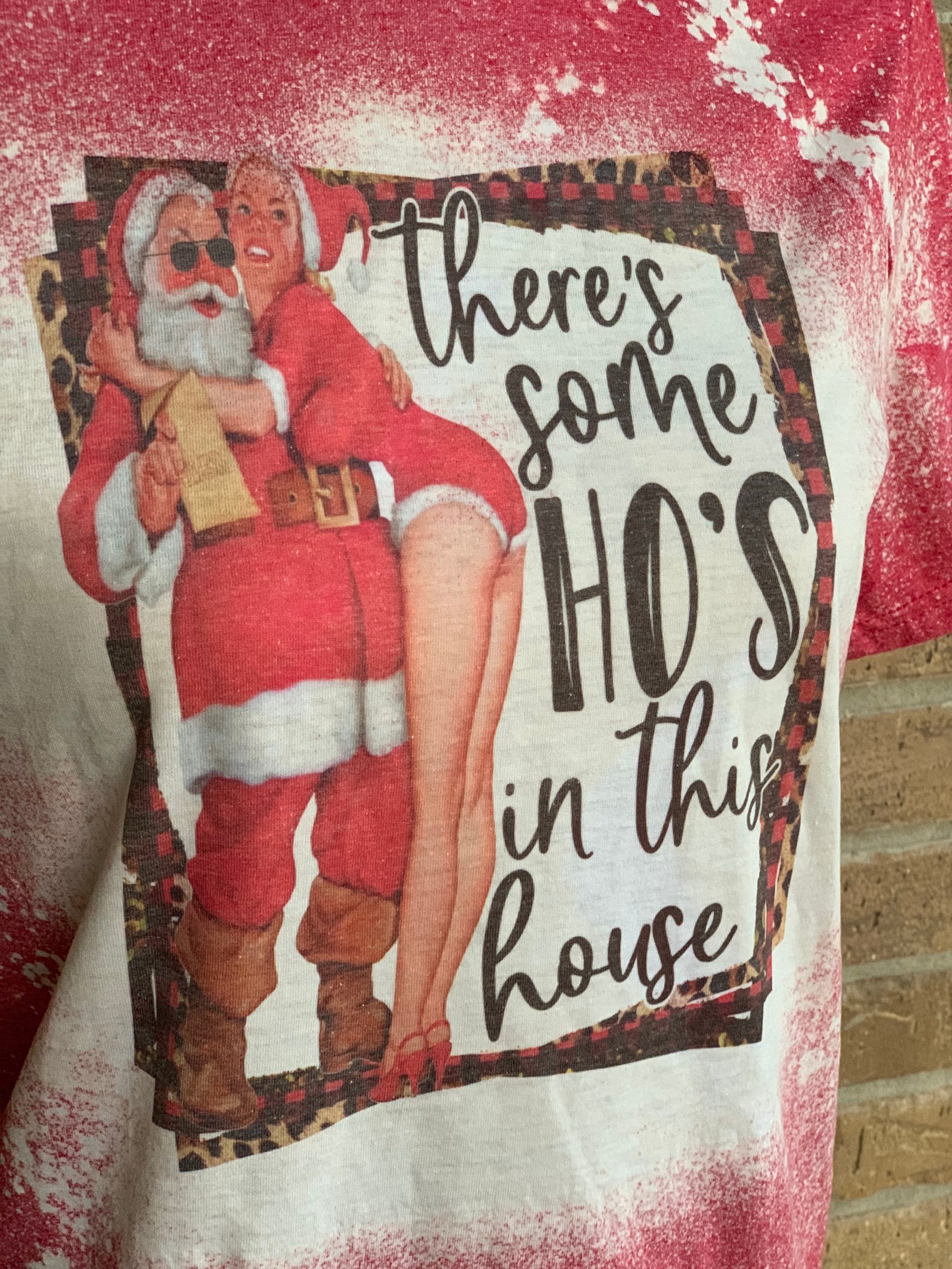 Theres Some Hoes in This House Christmas Bleached Tee WAP Etsy