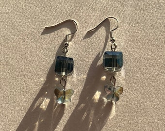 sapphire butterfly earrings