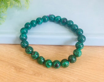 Handmade Green Malachite Stone Healing Bracelet,Spiritual Protection Balancing Bracelet, Meditation Anxiety Stress Relief Gift