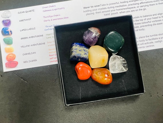 Yous Auto Healing Crystals Set for Beginners Natural Chakra Stones Set with  Gift Box Pendant and Bracelet Crystals and Gemstones Healing Set for