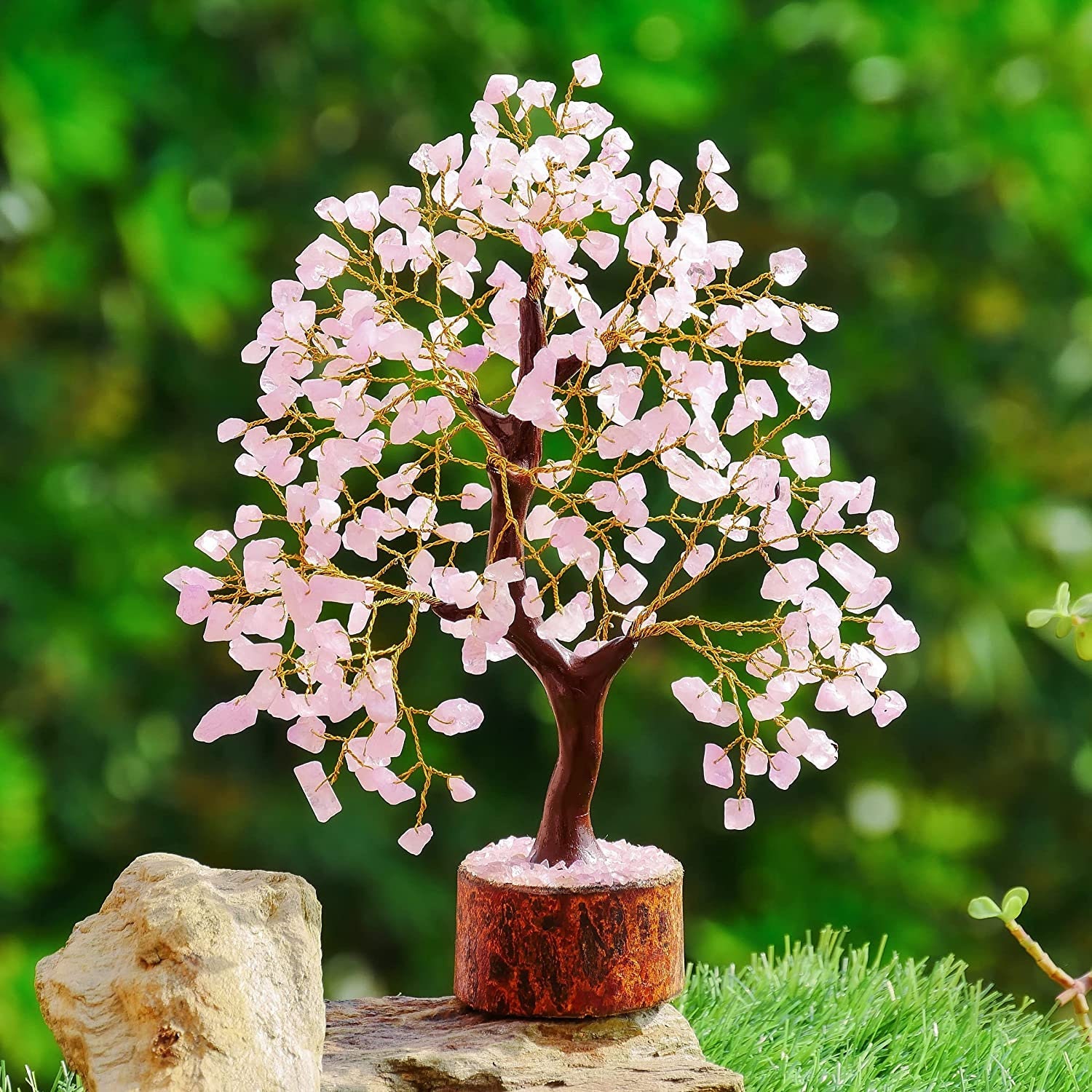 Rose Quartz Gemstone Tree Bonsai Tree Crystal Tree Chakra Tree Etsy