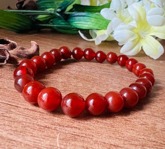 Blossom tiger's eye and carnelian bracelet