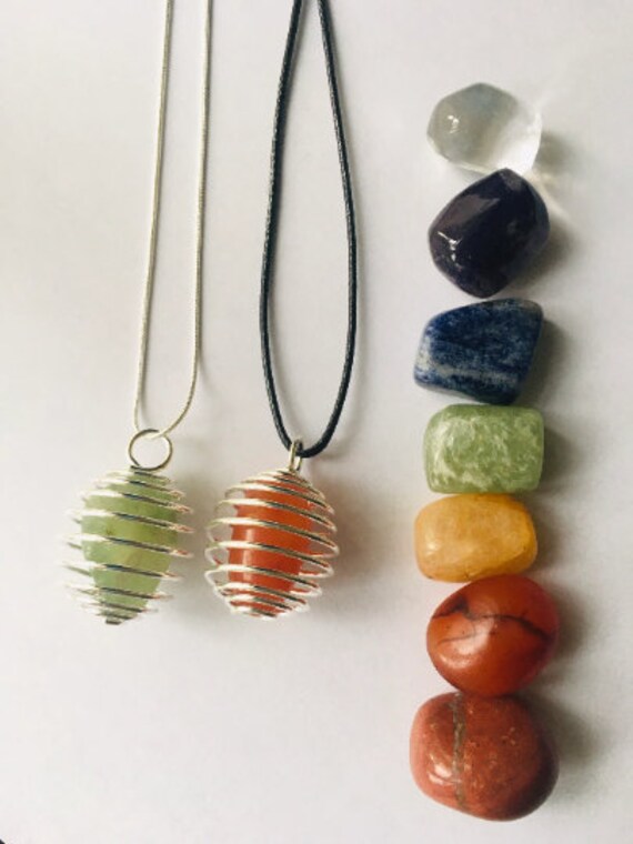 Gemstone Cage Necklace & Cord 