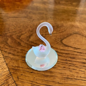 Blown glass swan figurine by Glass Barron. 2 available. Select your quantity