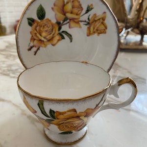 Queen Anne ROYAL ROSES vintage theekop en schotel.