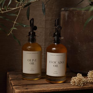 Square Cooking Oil Labels | Custom Handmade Vintage Farm House High-Quality Waterproof Labels for Kitchen Pantry and Home Organization