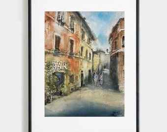 Trastevere (Rome) - aquarelle de 2019