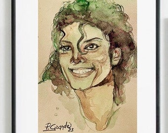 Michael Jackson - digital reproduction of my watercolor