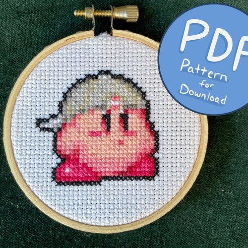 Sleepy Kirby Cross Stitch Pattern Digital Download Etsy