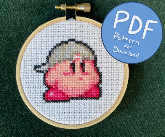 Cool Kirby Cross Stitch Downloadable Pattern | Etsy