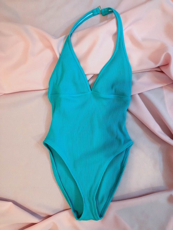 baby blue one piece swimsuit