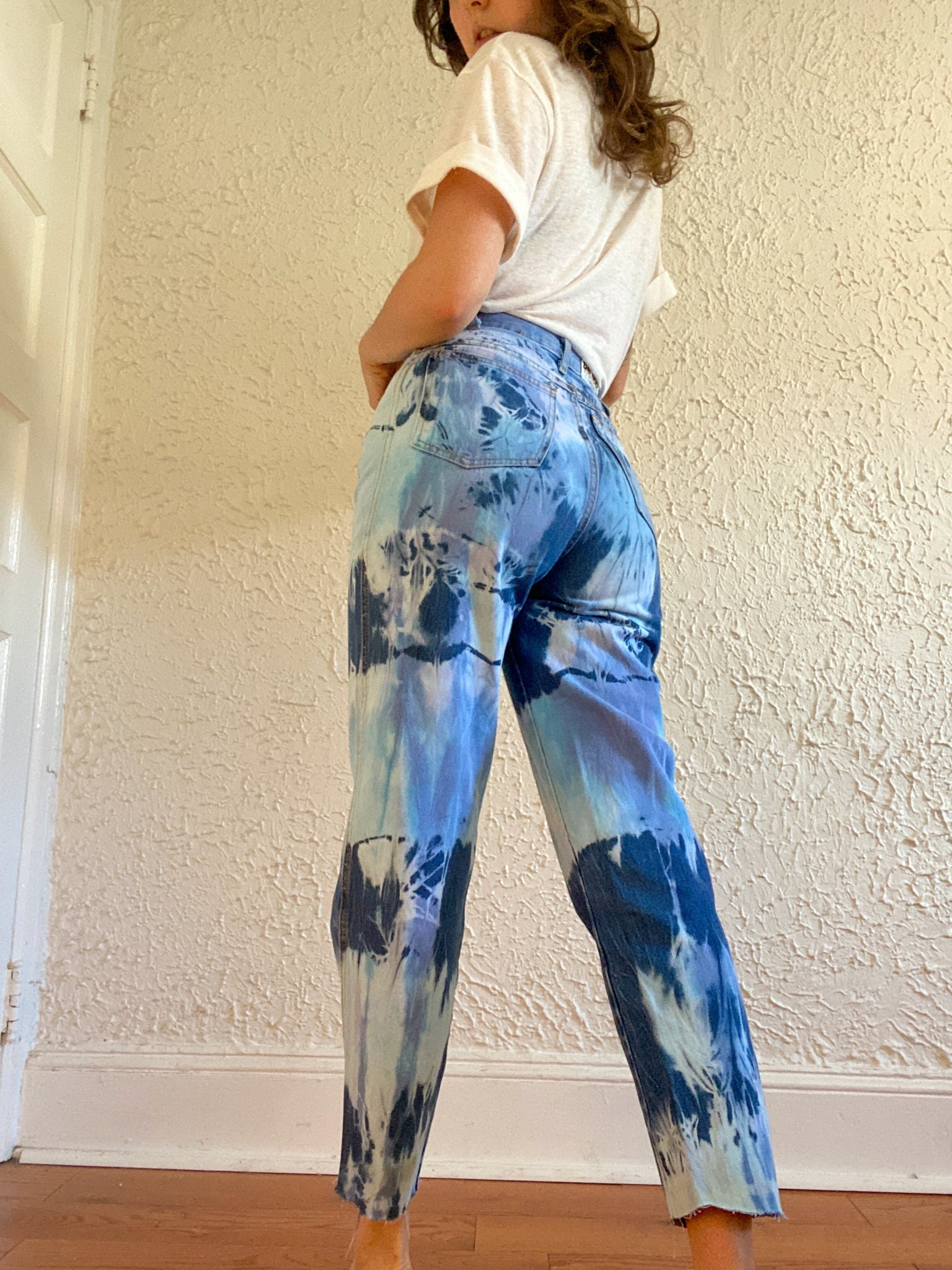 Tie Dye Denim Jeans - Etsy 