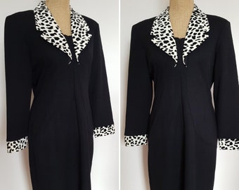 1980's Algo black leopard dress