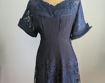 1950's navy lace dress