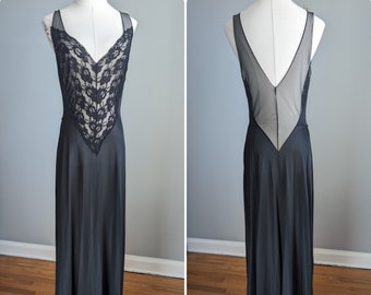 Vintage black sheer peignoir set