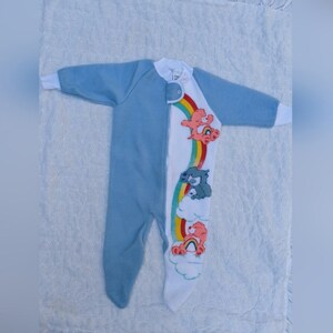 Vintage Care Bear fleece footie pyjama