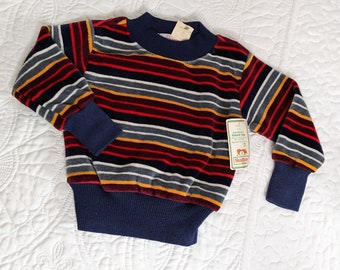 Vintage 1980's Short Sleeved Top Healthtex Red Summer Shirt Boys' Size 2T