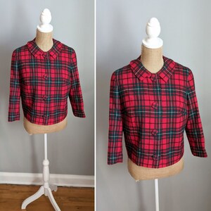 S- 1960&#39;s Pendleton red plaid jacket