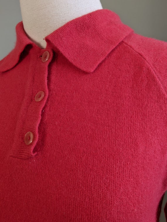 1950's/60's lambswool angora coral sweater - image 2
