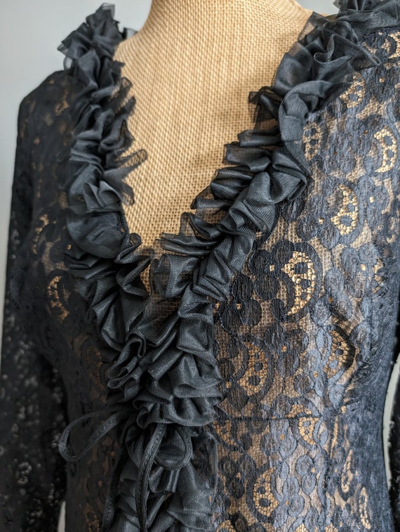 Black lace peignoir robe - image 5