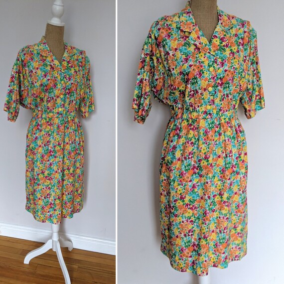 floral shirtwaist dress