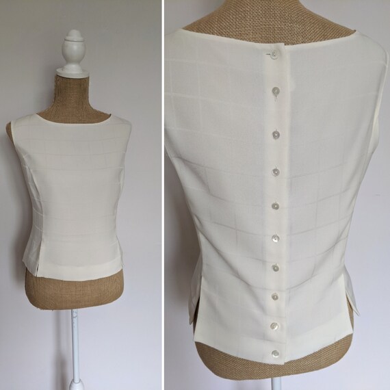 Y2K Jaeger back button blouse