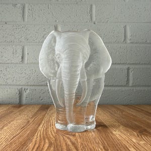 Signed Glass Elephant - Etsy