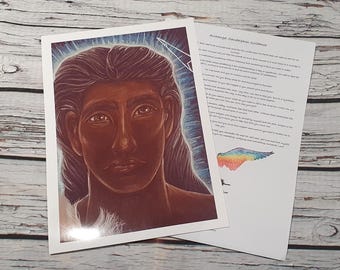 Archangel Channelled Portrait Prints with spiritual guidance message