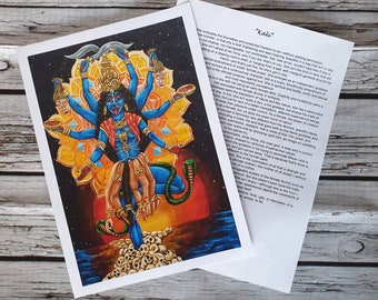 Kali Hindu Goddess art print and original mixed media artwork