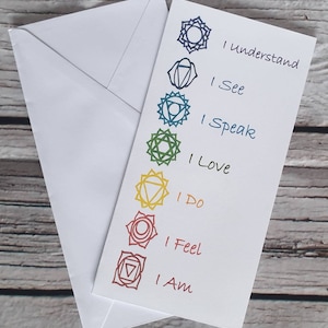 Cartes et cadeaux d'affirmation des chakras, affirmation des 7 chakras pour une guérison complète