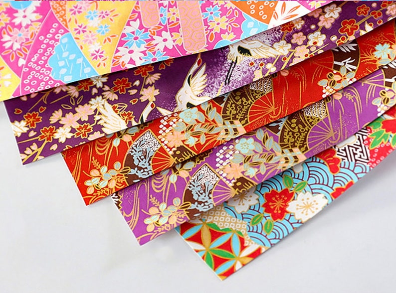 5 Sheet 42cmx28cm Washi Chiyogami Paper Traditional Japanese Etsy