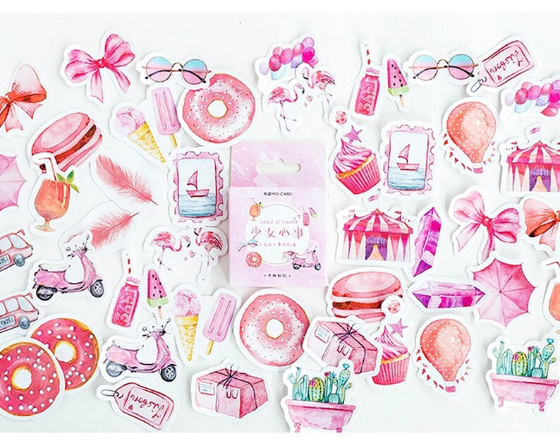 45pcs pink stickers cute stickers pinky sticker baking etsy