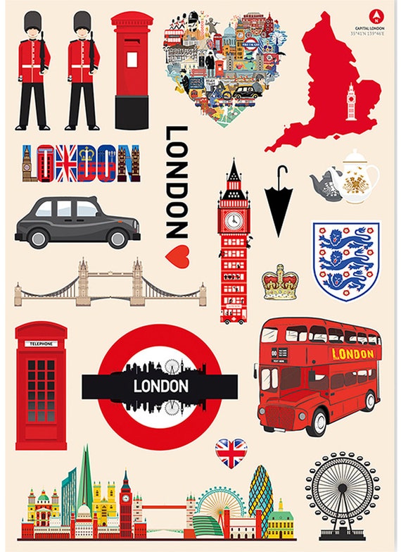 England Travel Stickers London Travel Stickers Laptop Etsy
