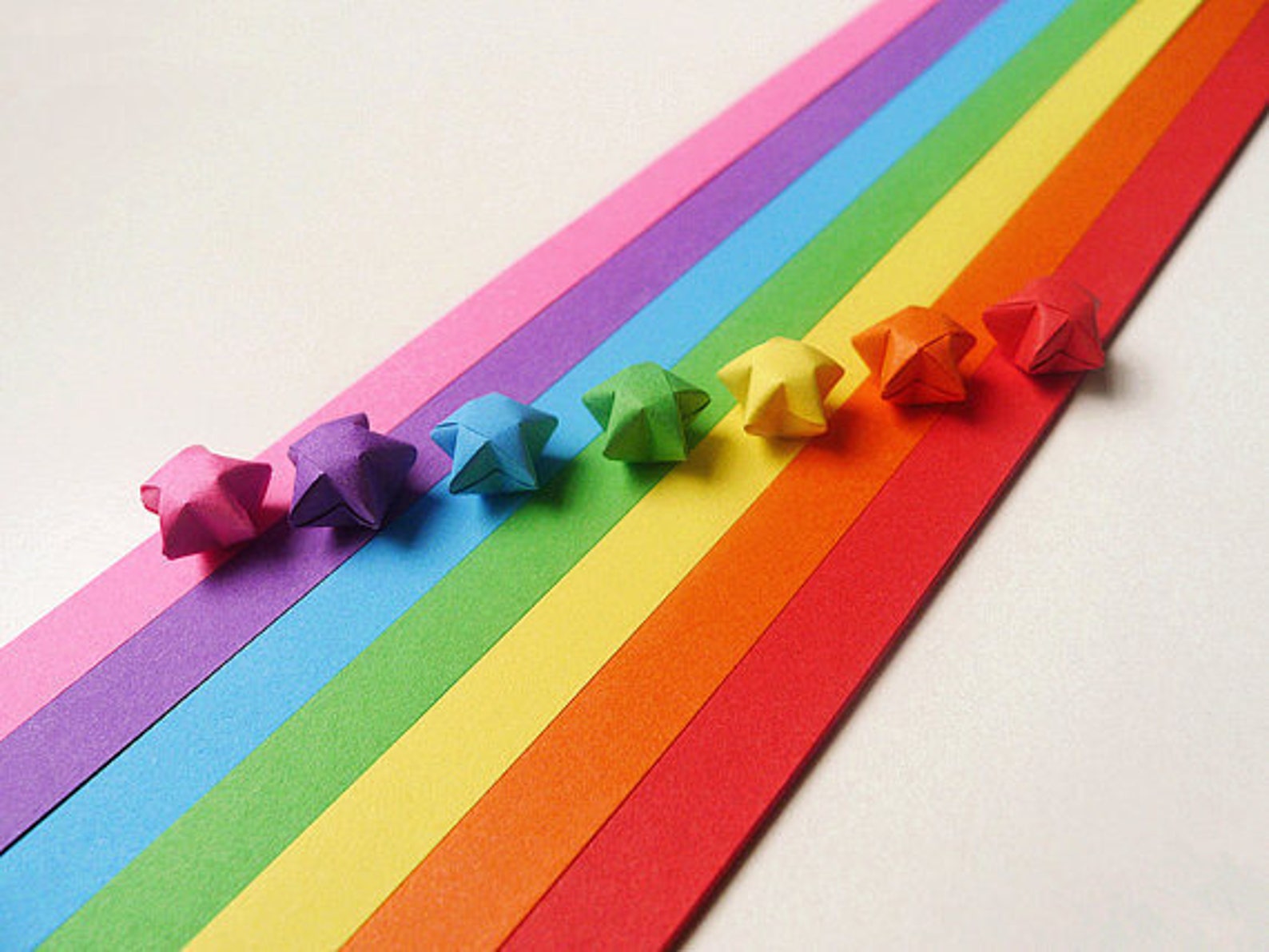 Origami Lucky Star Paper Strips Rainbow Multicolor DIY Pack Etsy