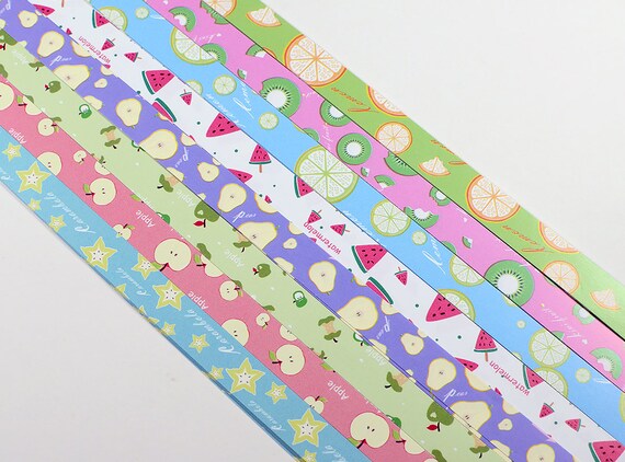 Origami Lucky Star Paper Strips Romantic Floral Mixed Designs Star Folding DIY Pack of 40 Strips