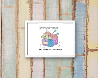 Yarn stash digital art print download