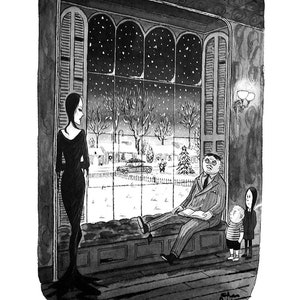 Addams Family Holiday Cards Merry