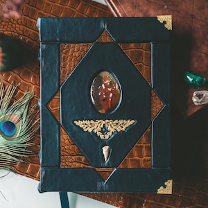 Customizable Leather Spellbook Journal Grimoire Photo Album or Guest Book