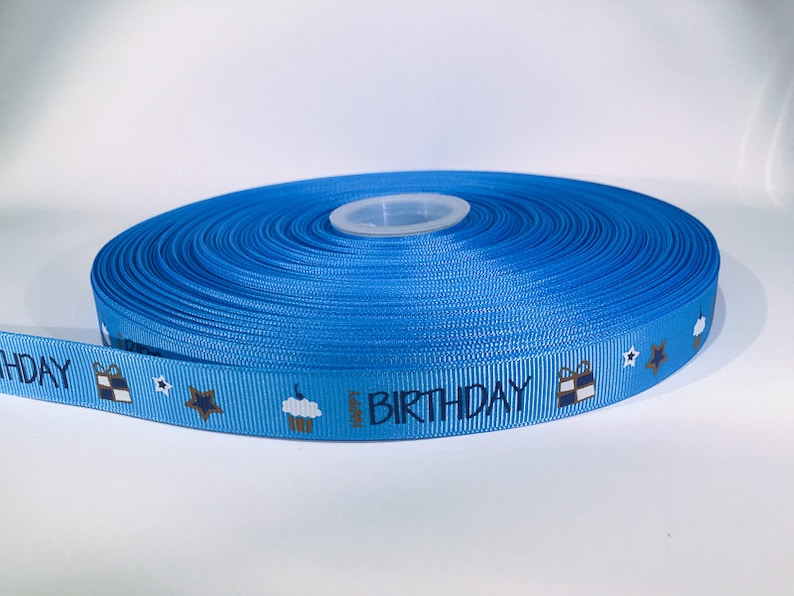 Webband Happy Birthday 16mm 1 Meter image 1