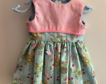 Pink & Blue 18" Doll Dress