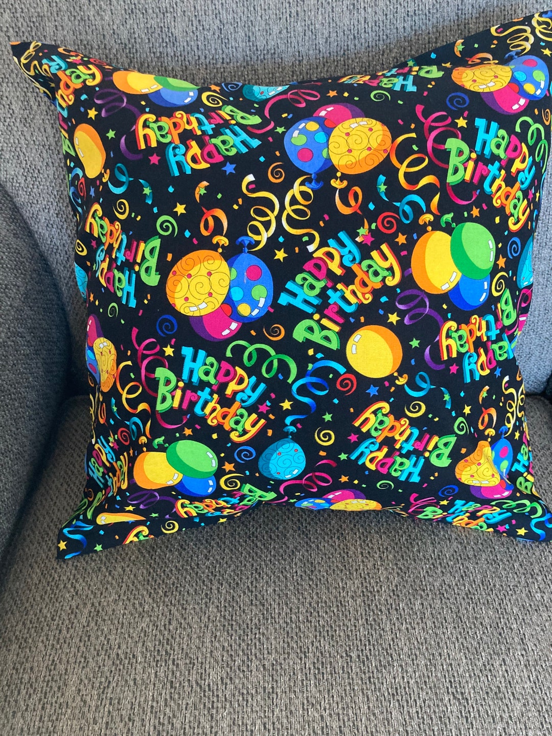 Happy Birthday Pillow Cover Etsy