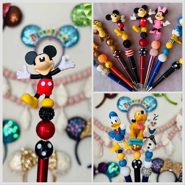 Mickey and friends Disney character figures handmade  beaded Pens