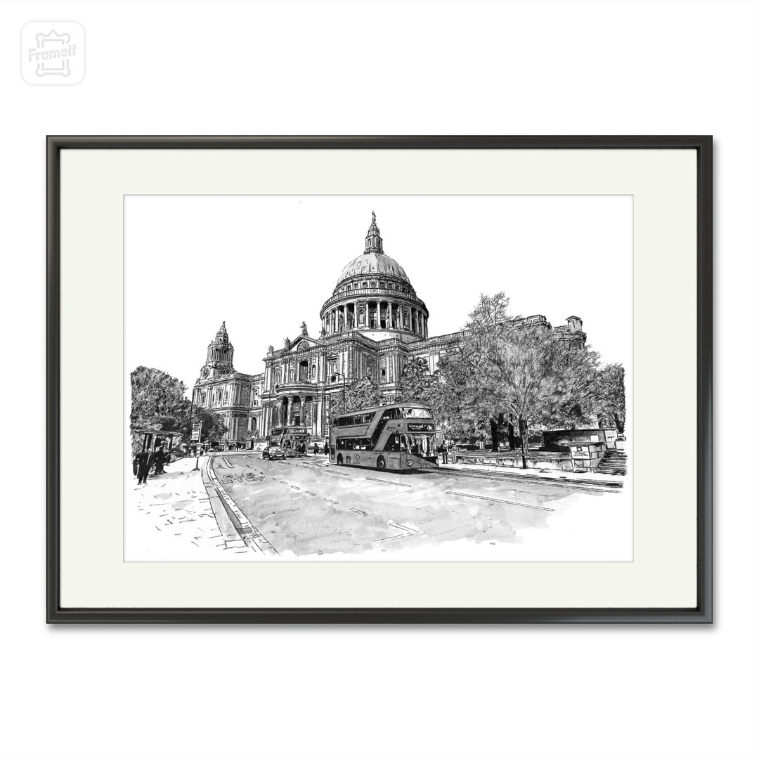 Limited Edition Art Print of St Paul's Cathedral, London, in Pen and ...