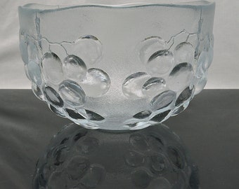 足上の大きなフルーツボウル 成形クリスタル バカラ ダイヤモンド装飾