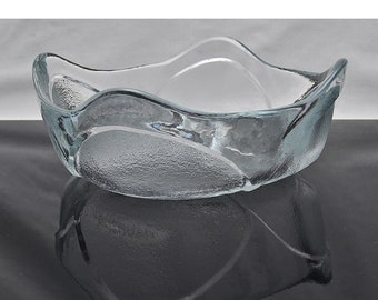 Modernist Art Glass Square Crystal Bowl – Scandinavian?