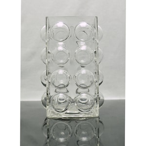 Retro Square Clear Glass Bubble Sphere Vase