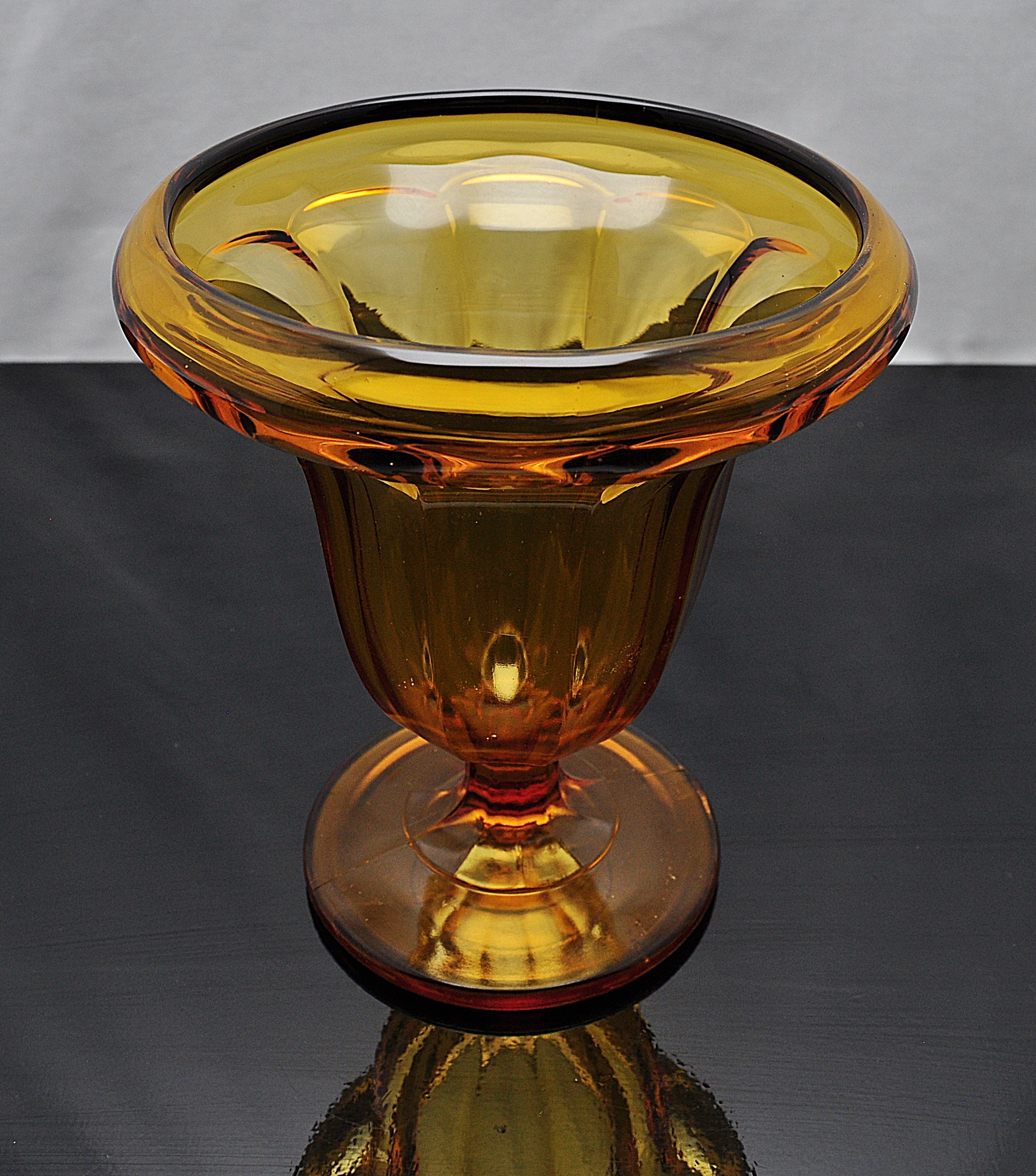 Art Deco Davidson Amber Glass Vase No 294 Etsy Uk
