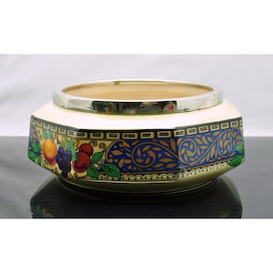 Art Deco Stratford Ceramic Fruit Print Hexagonal Centre Bowl