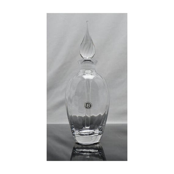 Dartington Crystal Tall Ripple Perfume Bottle Vintage 1980s